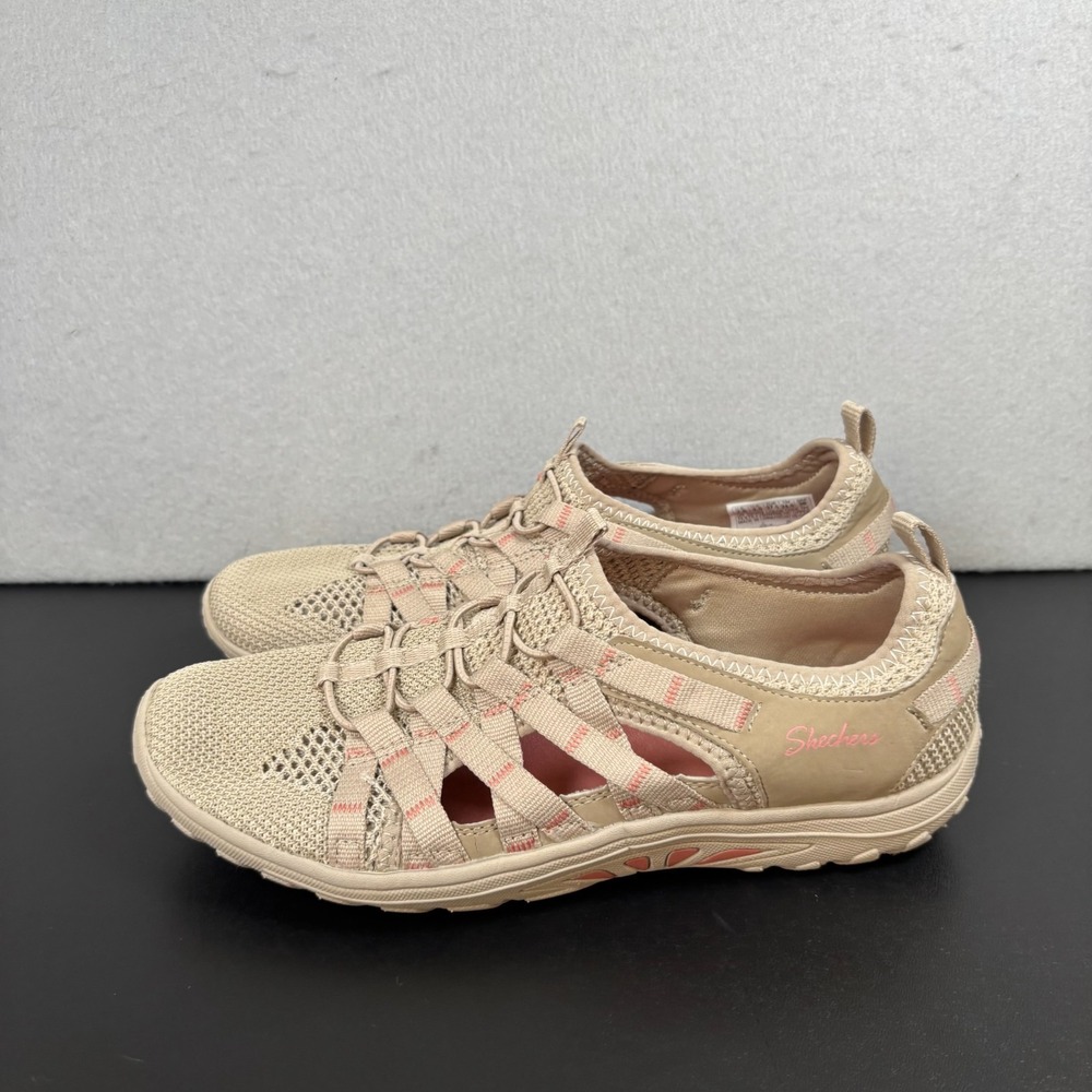 Skechers Reggae Fest Neap Taupe Slip On Shoes 49589 Women's 7.5 Casual Comfort